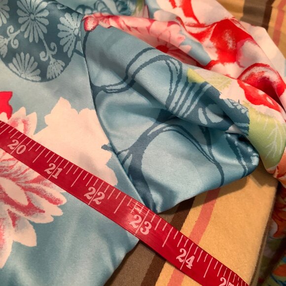 Natori Women's Kaftan Floral Kimono Vibrant Blue Multicolor Sz Large Boho Lounge - Picture 9 of 13